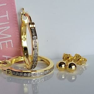 A Bundle of 1/10CTTW Real Diamond Earrings